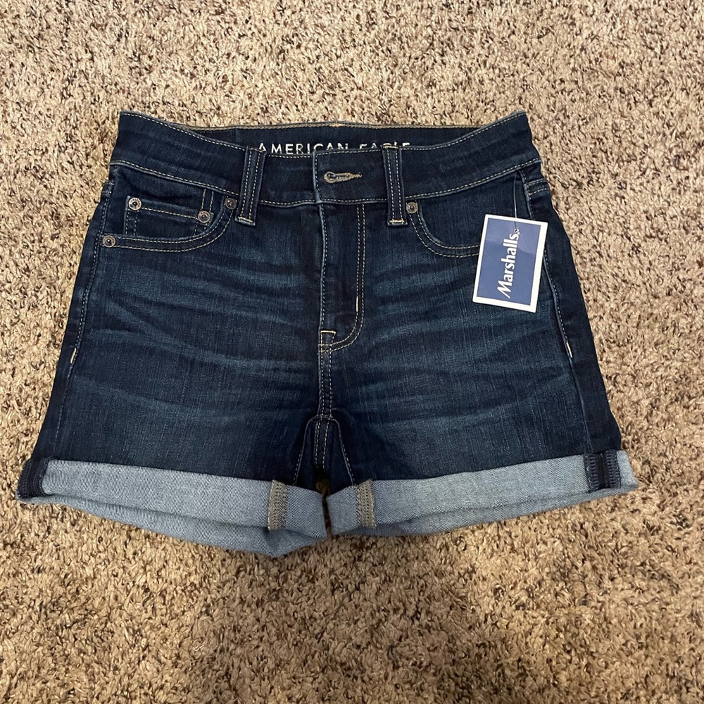 Brand new American Eagle dark denim shorts with tags!! size 00